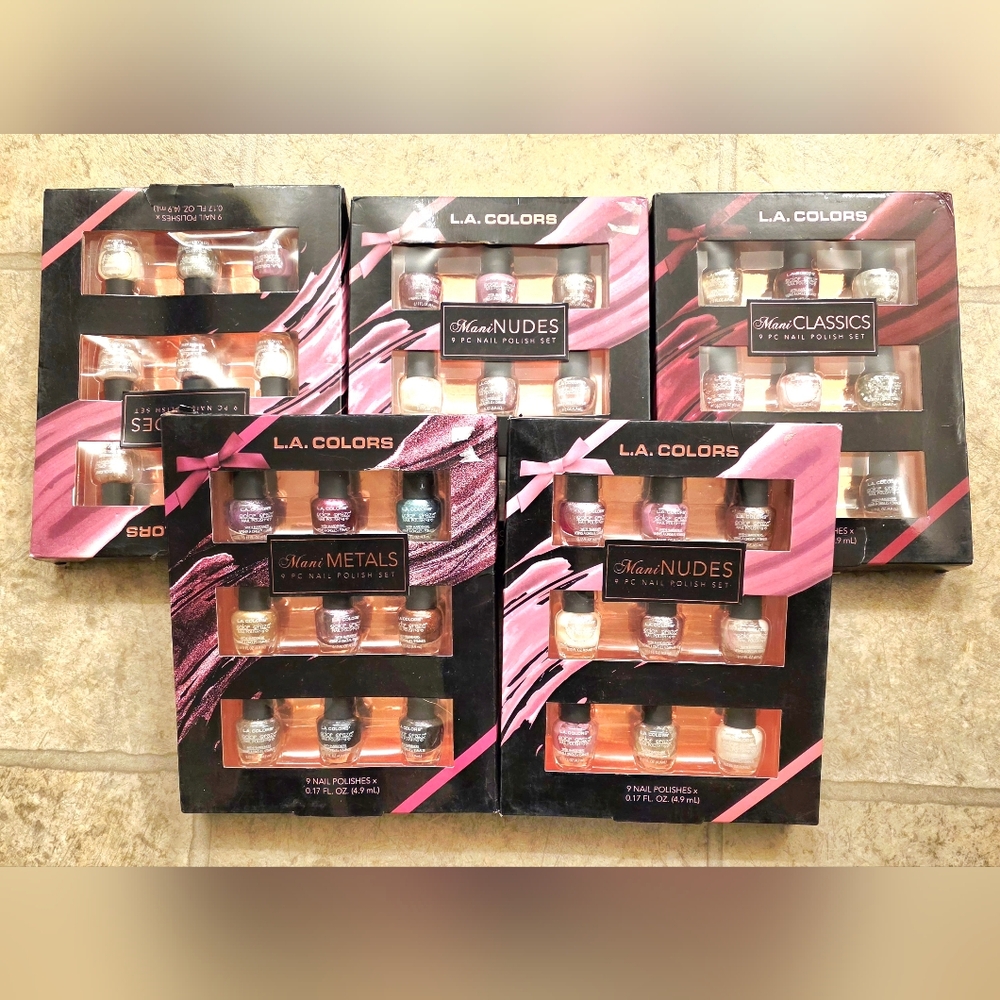 Lot Of 5 Sets Of L.A. Colors Nail Polish
